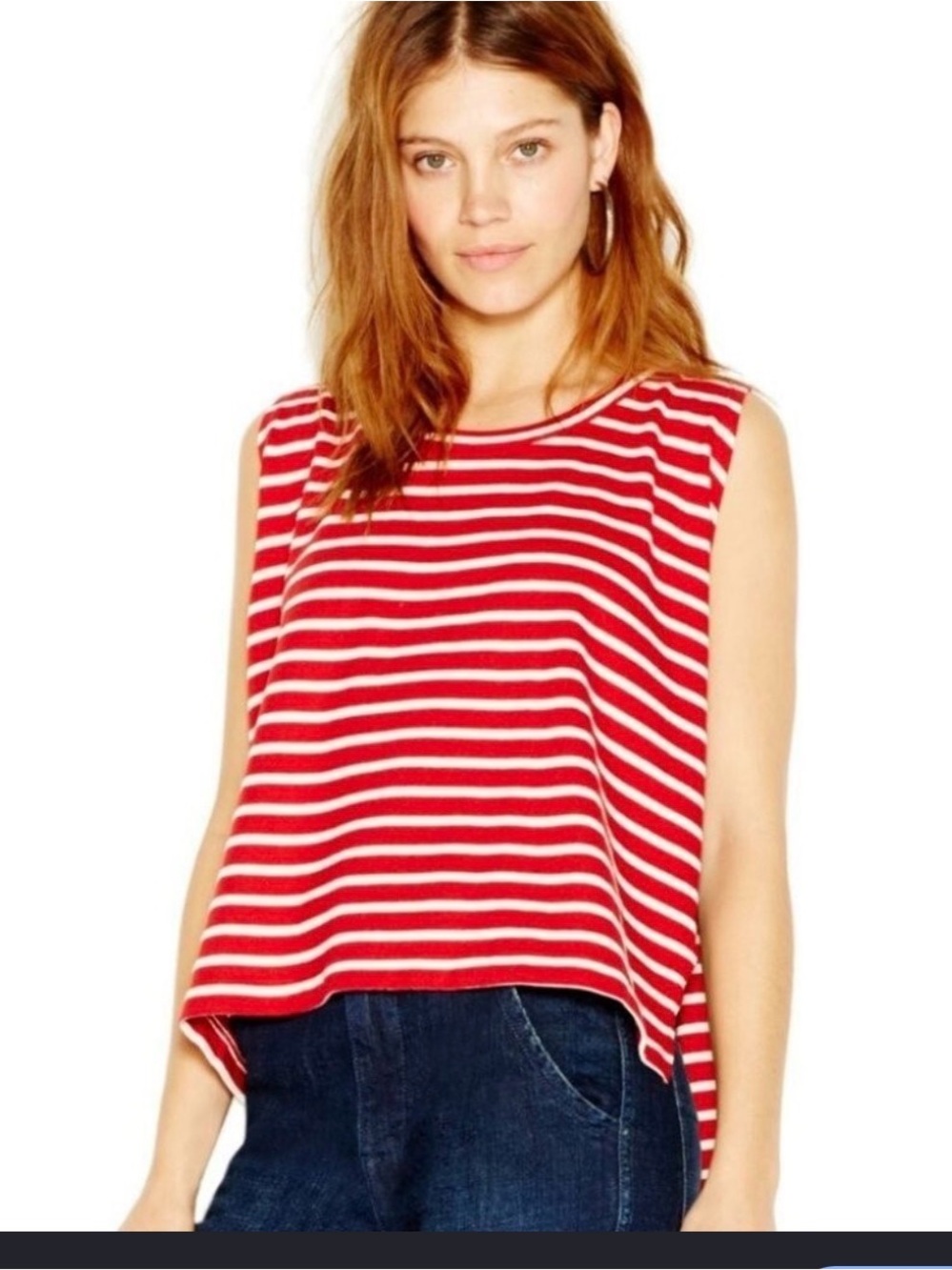 Free People women’s size small crop sleeveless oversized shirt